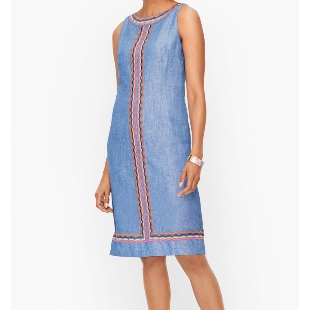 Talbots Linen Cotton Blend Shift Dress 2
